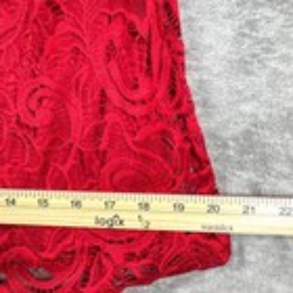 Lildy Womens XL Red Lace Off Shoulder Tunic Top Boho Romantic Holiday Party NWT - Picture 9 of 11